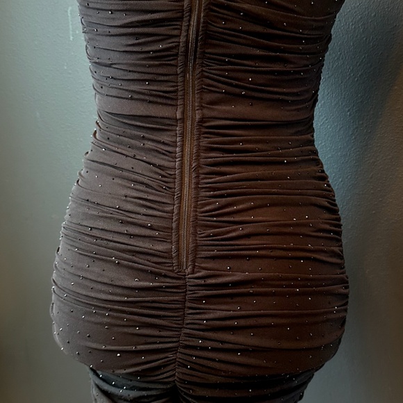 Windsor Sleeveless Rhinestone Bodycon Dress, Mini, Black, Size Small - Picture 5 of 13